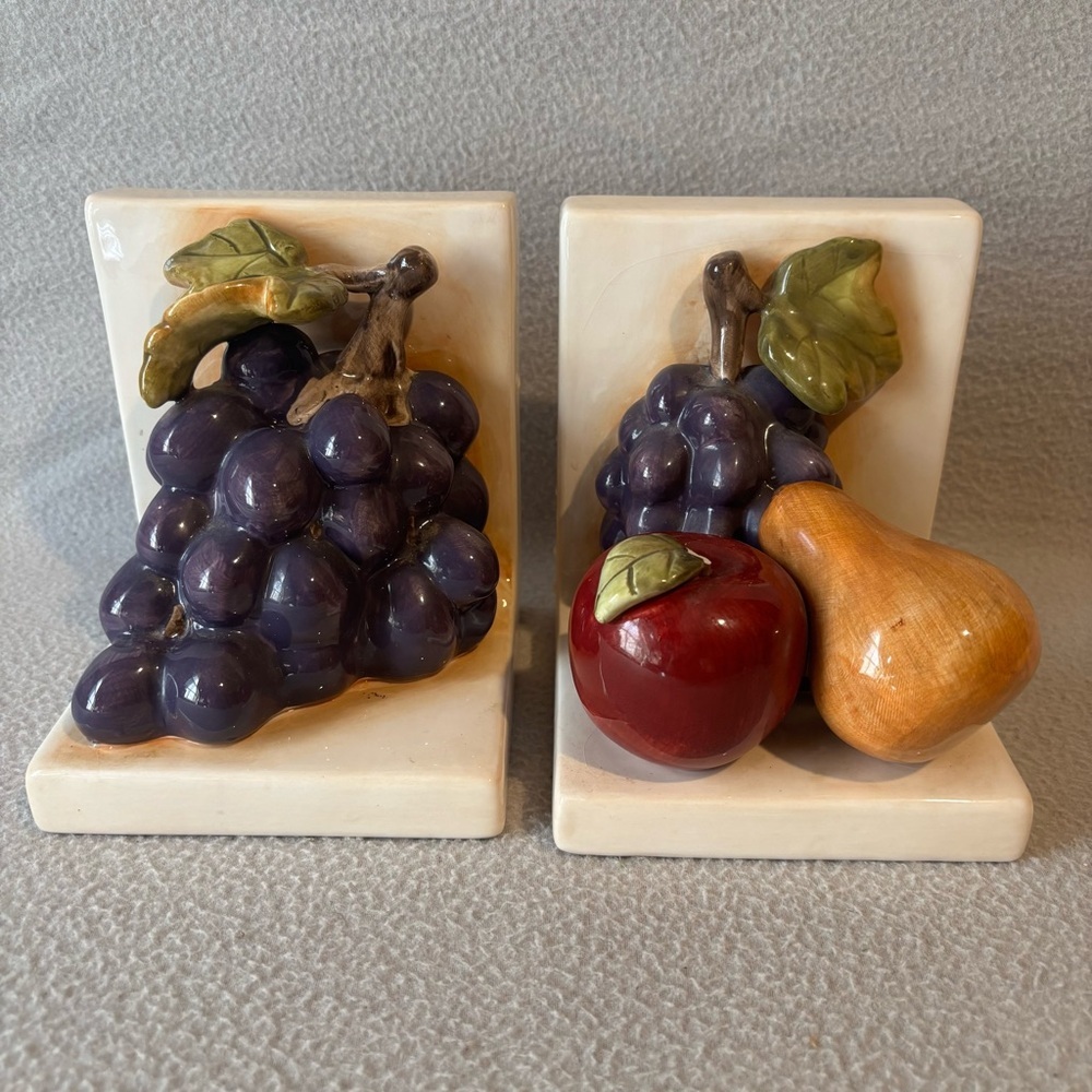 Home Interior Sonoma Villa Ceramic Fruit Bookends Vintage